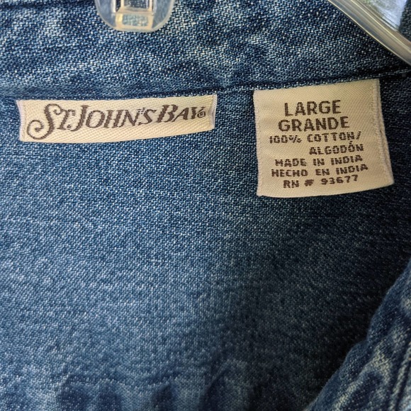 Hand Embroidered Beatles Lyrics Denim Shirt Size Large - Picture 5 of 8